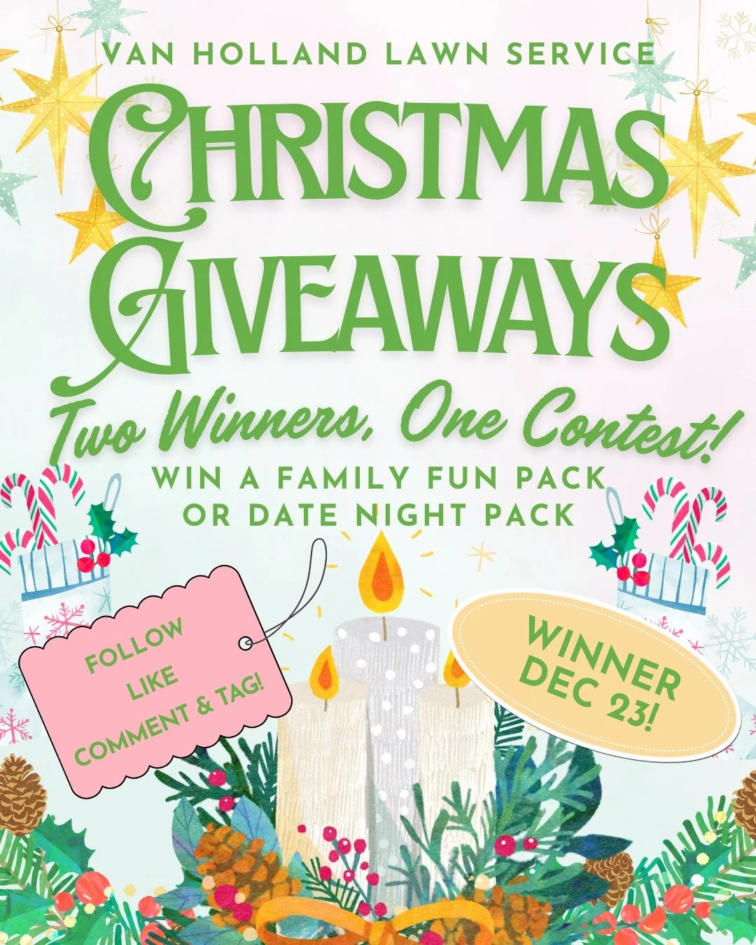 🎄✨ VHLS HOLIDAY GIVEAWAY ✨🎄

We&rsquo;re giving away TWO amazing local prize bundles &mdash; one for Family Fun and one for a Cozy Date Night ❤️

HOW TO ENTER:
✔️ Follow us
✔️ Like this post
✔️ Comment with FAMILY or DATE NIGHT and tag anyone who w