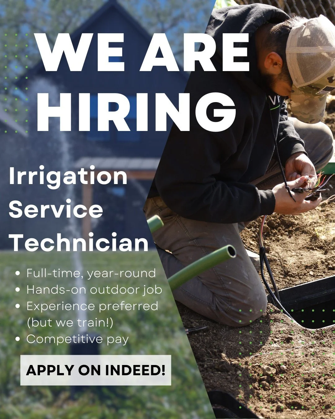 🌱 We&rsquo;re hiring an Irrigation Service Technician!

Van Holland Lawn Service is growing, and we&rsquo;re looking for a dependable, hands-on team member to join our irrigation crew. This is a great opportunity for someone who enjoys working outdo