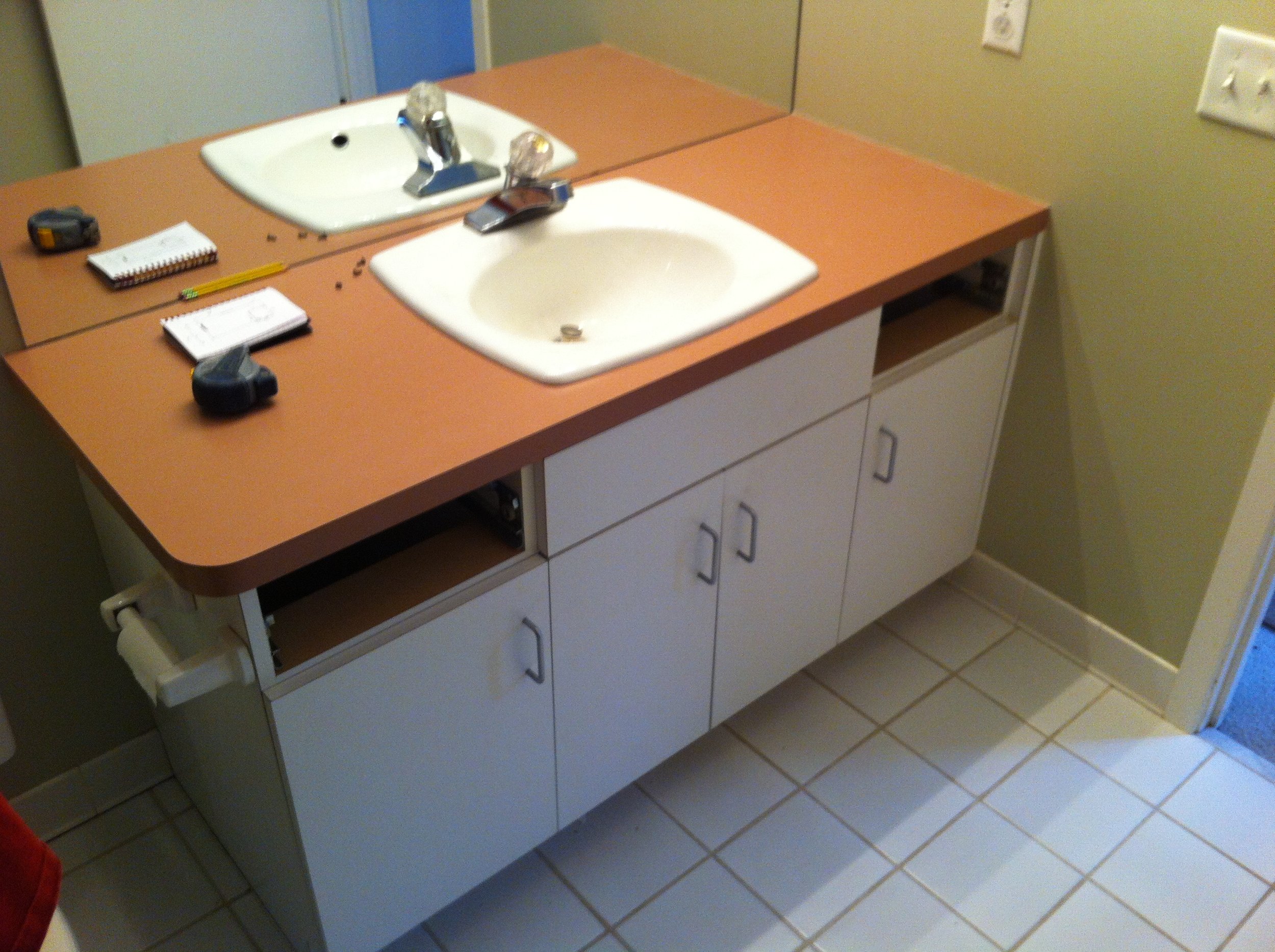  Vanity and countertop had seen better days. 