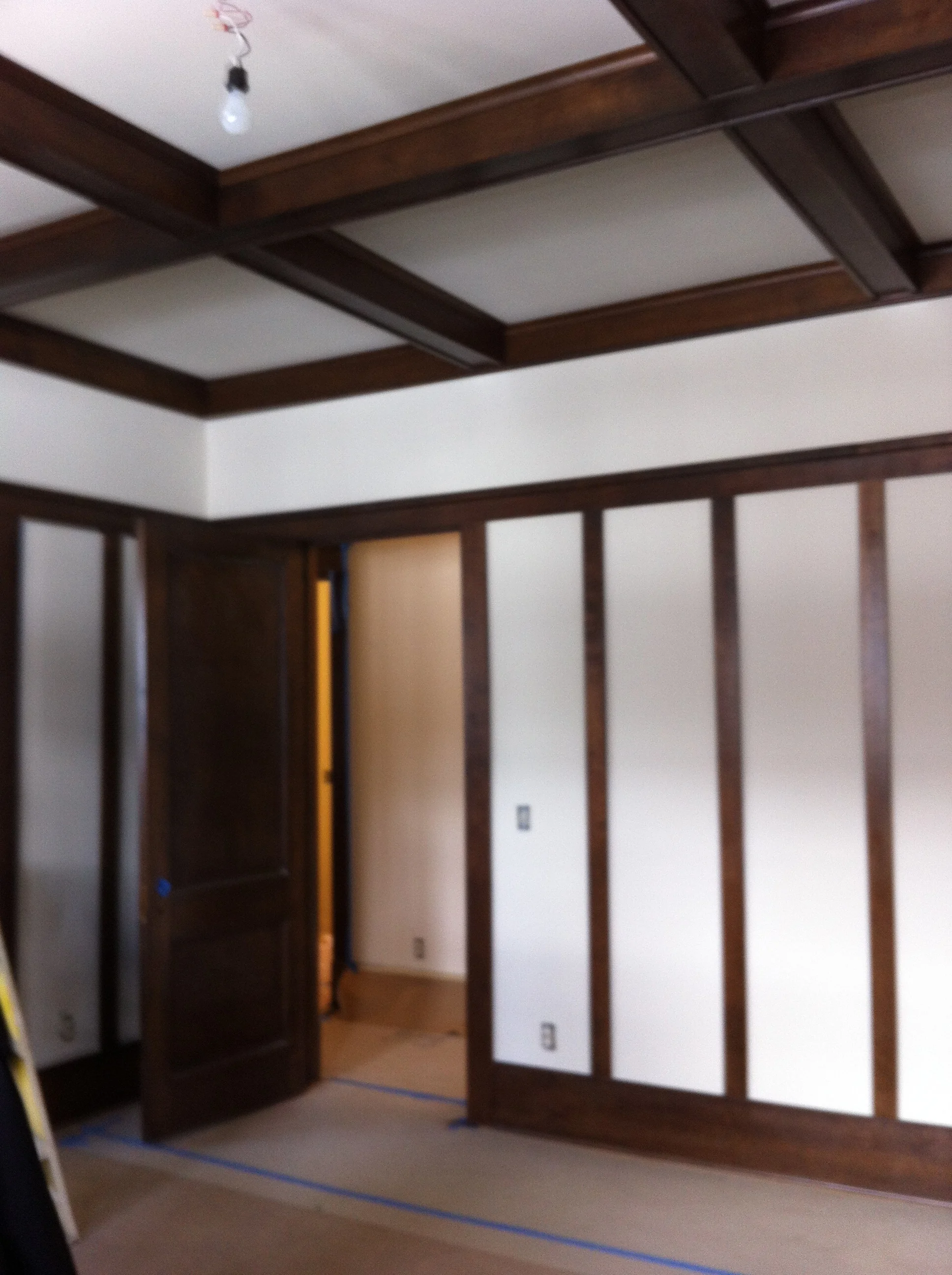  Every piece of trim, that wasn’t destroyed by fire, was carefully removed labeled, refinished and reinstalled.   