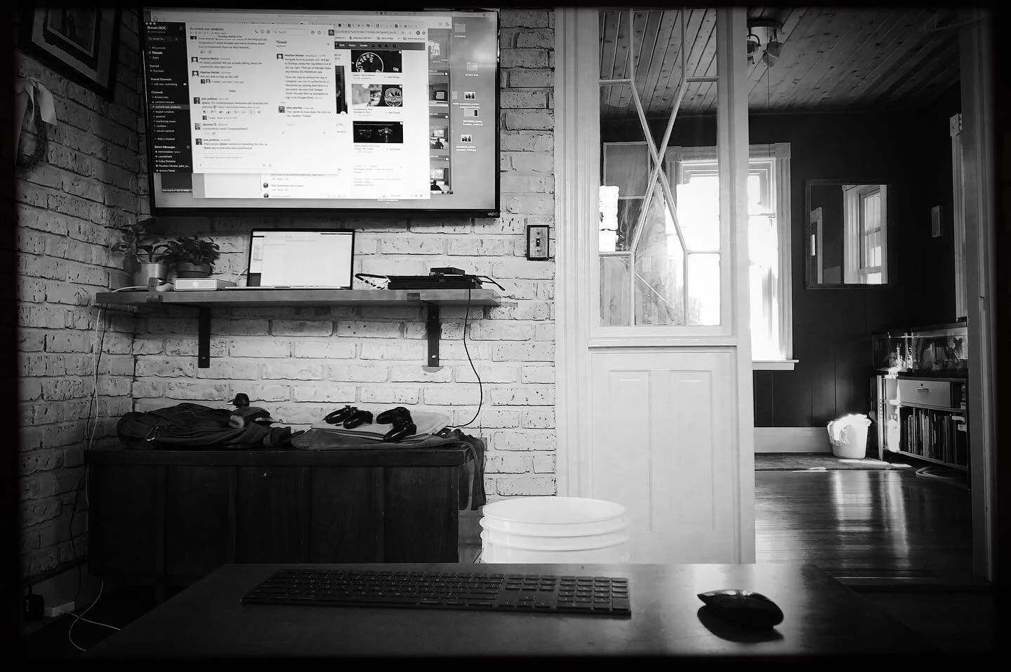 When your Ethernet cable is by the tv. You use your tv as a monitor.