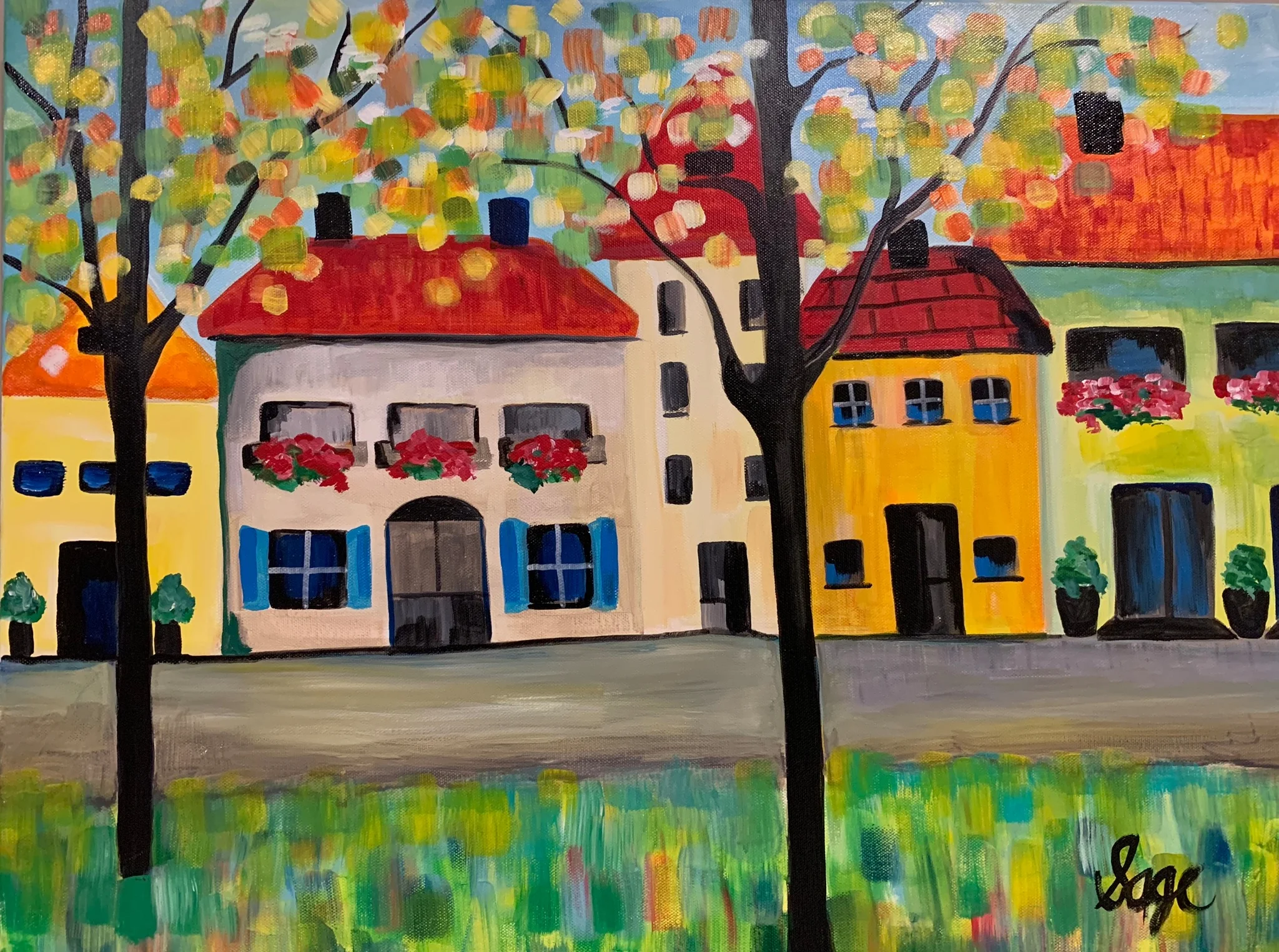   402—City Street (18x24)  $200  