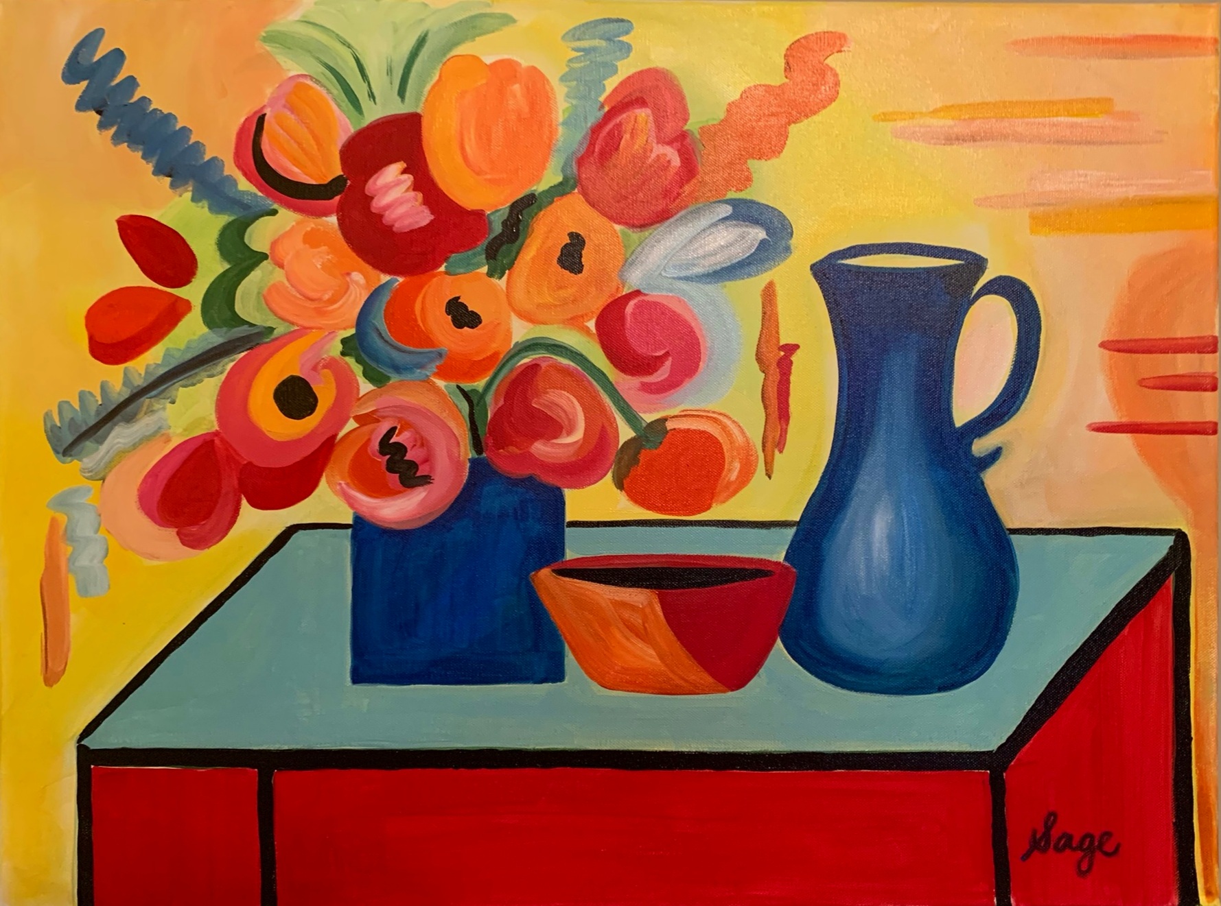  115—Still Life with Blue Pitcher (18x24)  $225  