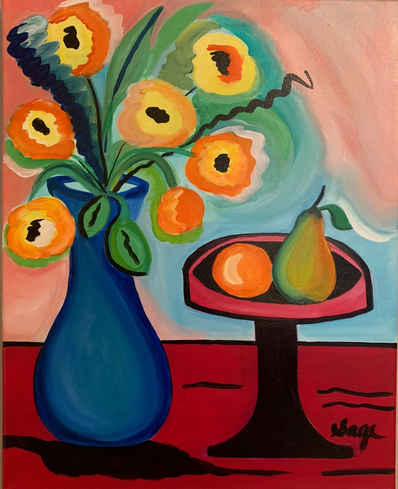   103—Flowers and a Pair (16x20)  $175  