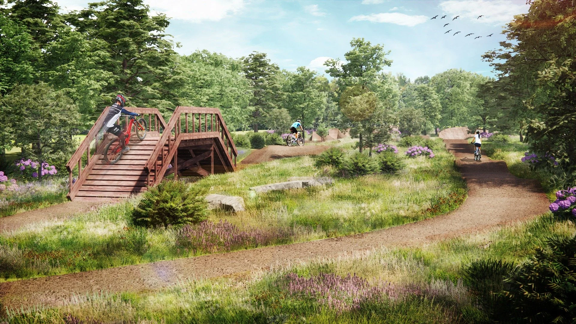 Designing nature&rsquo;s playgrounds, one pixel at a time. ✨From mountain bike trails and pump tracks to serene parks and public spaces, we craft high-impact perspective renderings that bring your landscape vision to life. Ready to see your next proj