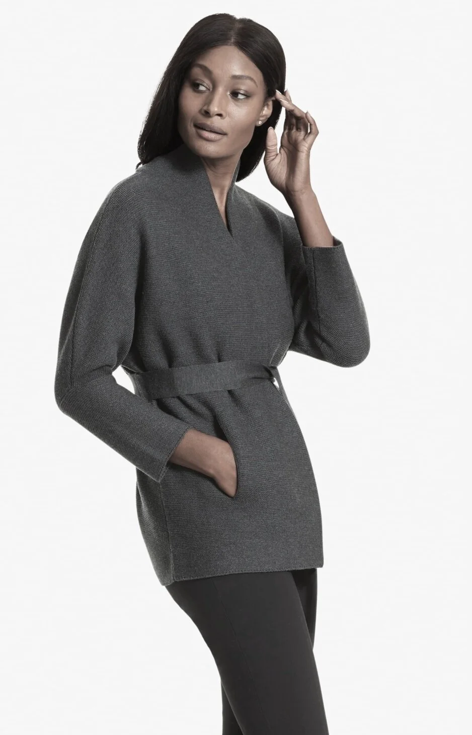 The Grey Wrap Sweater that Will Dominate Your Fall Wardrobe