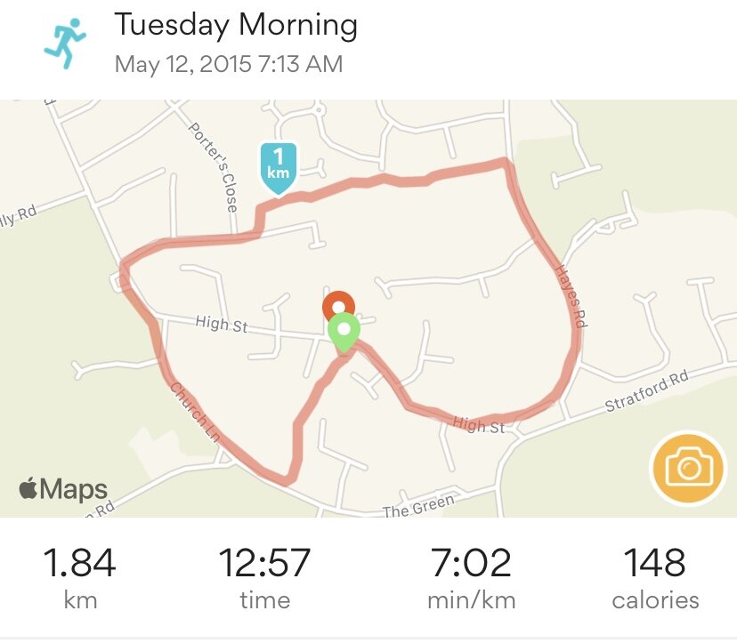 My first tracked run around a bit of our village