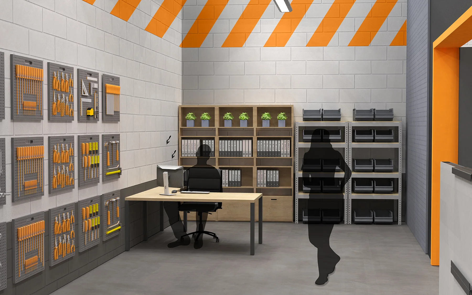 Secure office and storage space