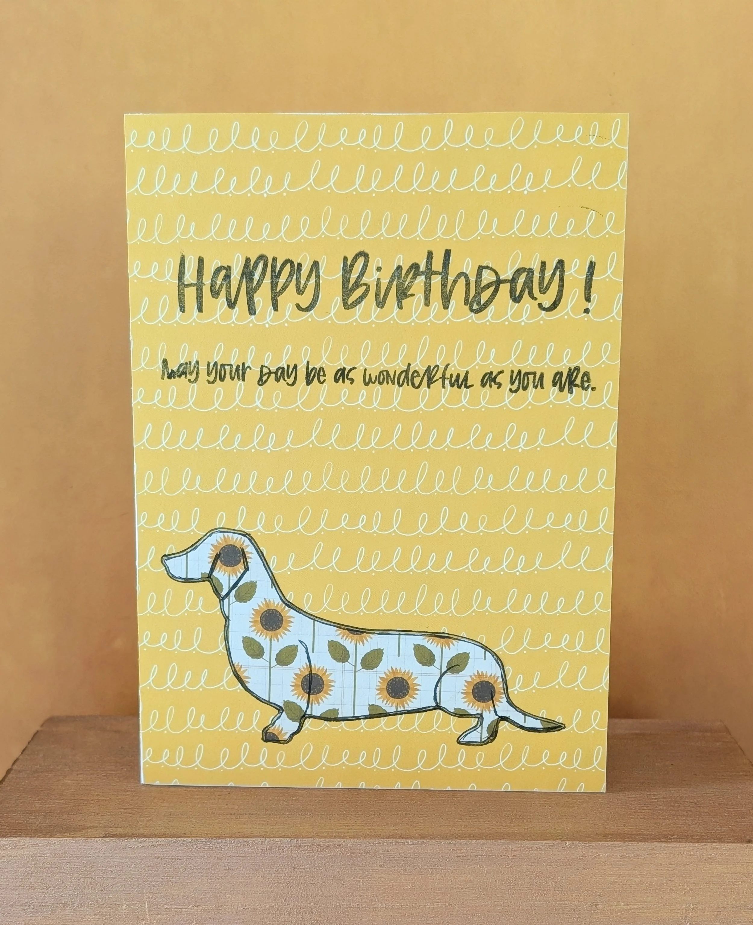Sunflower Dachshund Bday Card