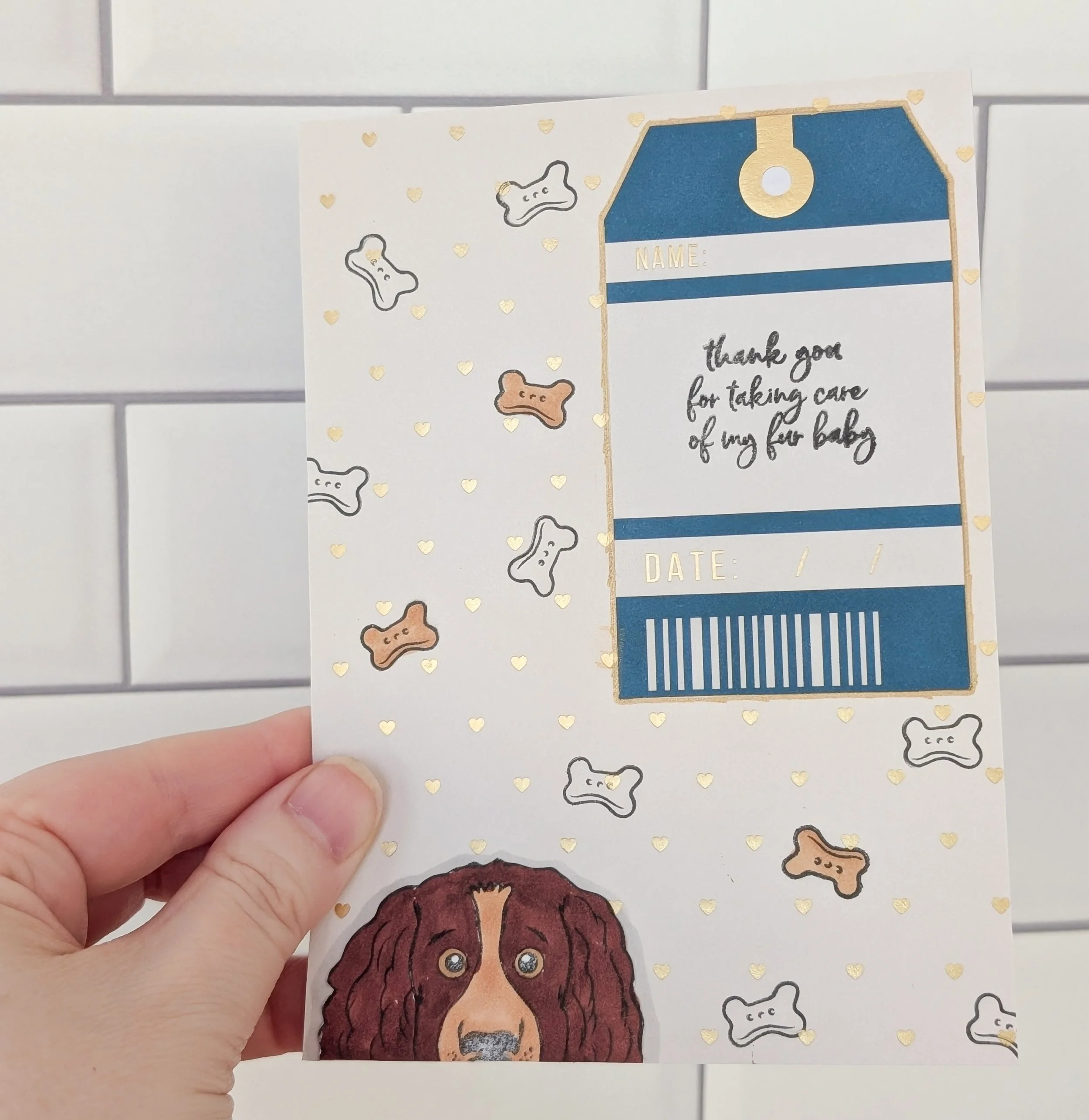 Brown Dog Pet Sitter Thanks card