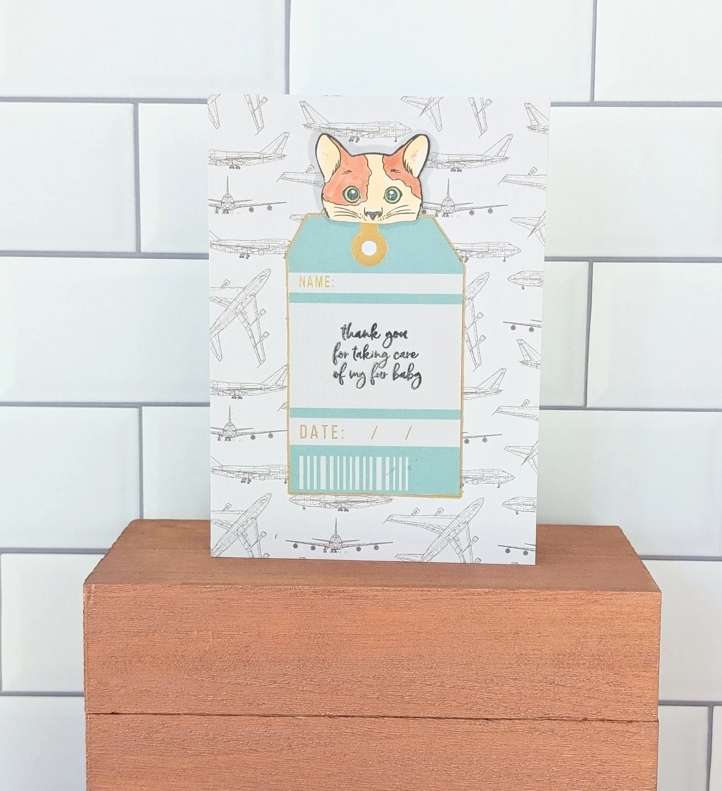 Calico Cat Pet Sitter Card