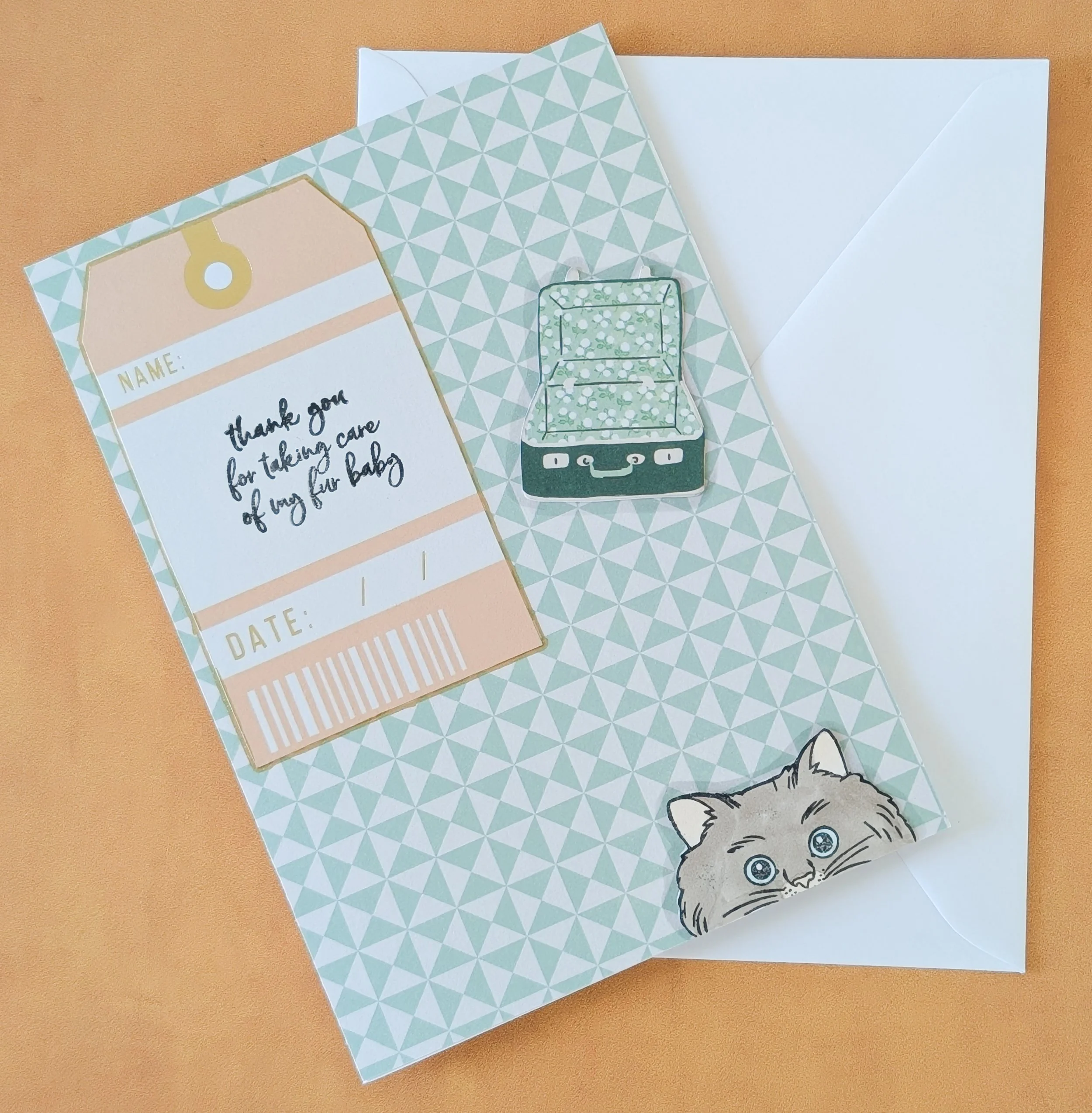 Gray Cat Pet Sitter Card