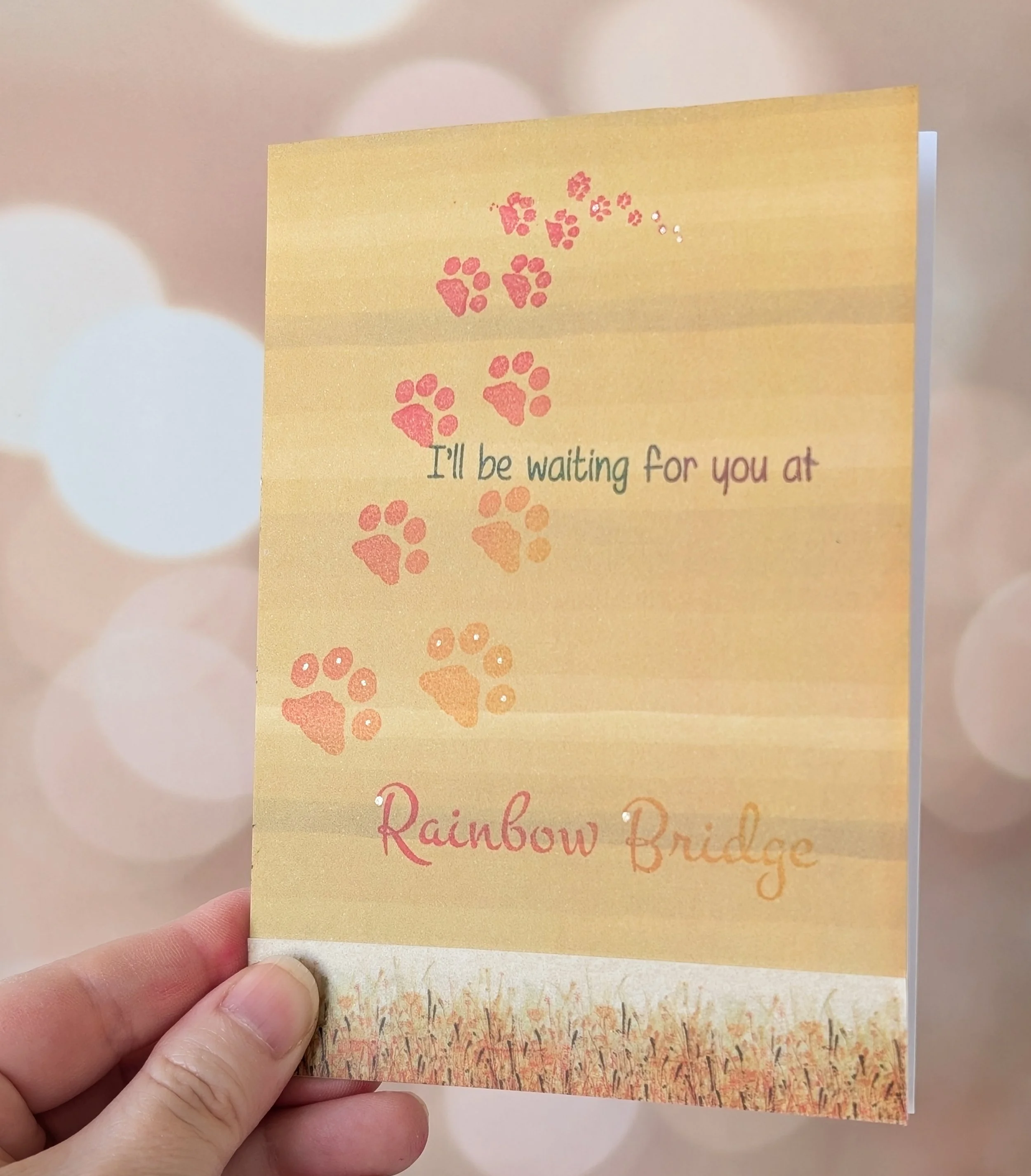 Rainbow Bridge Pawprints Card