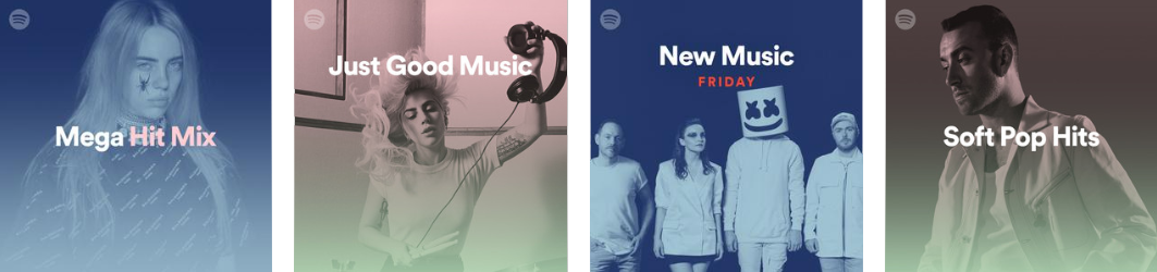 Official Spotify playlists have the Spotify icon in the top left corner.