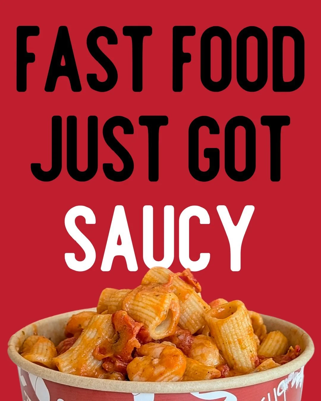 With a burger and chicken tender on every corner, time to take the road less traveled: fresh pasta, sauteed to order with fresh veggies and meats. A better fast food!