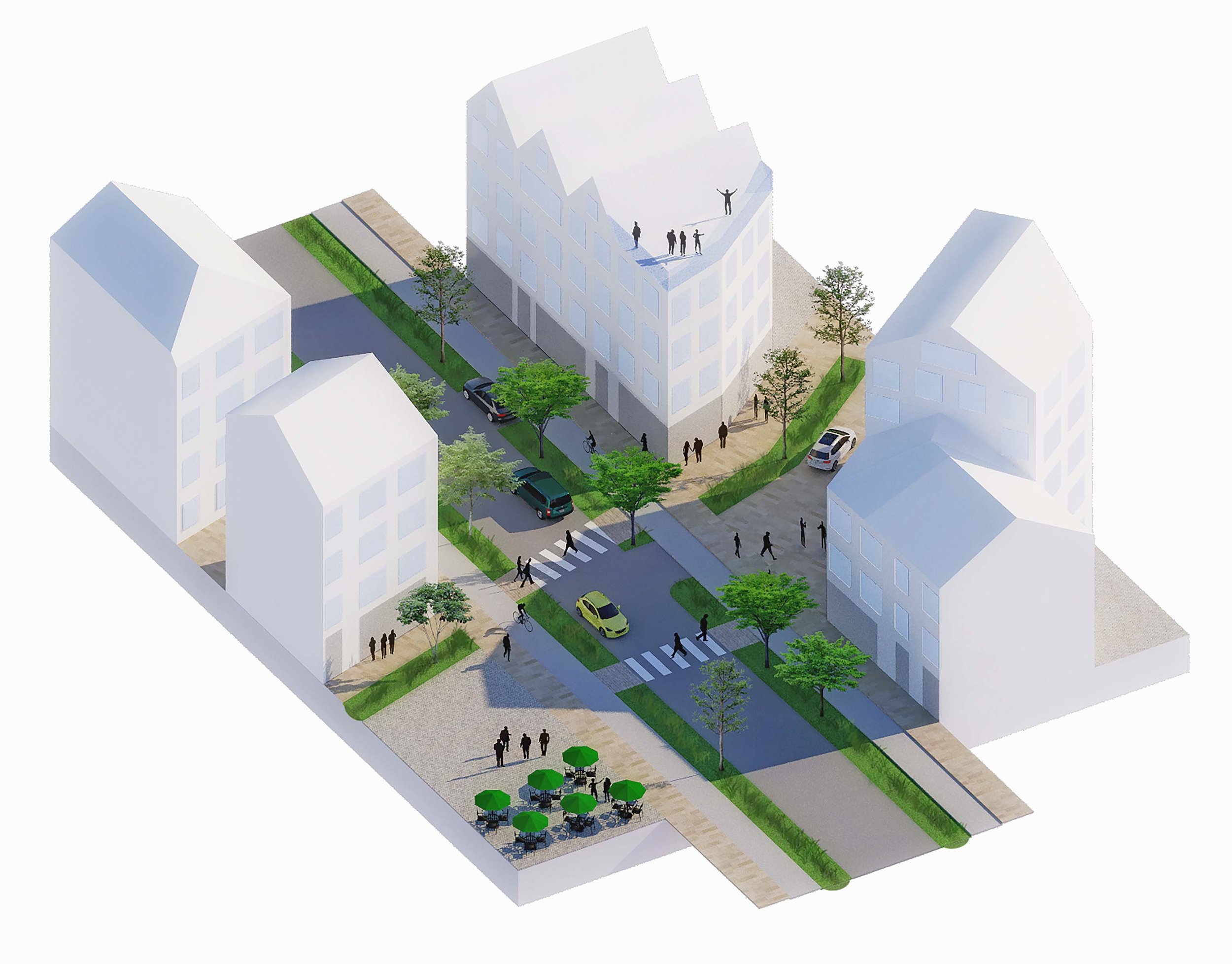 Main street + bioswale network