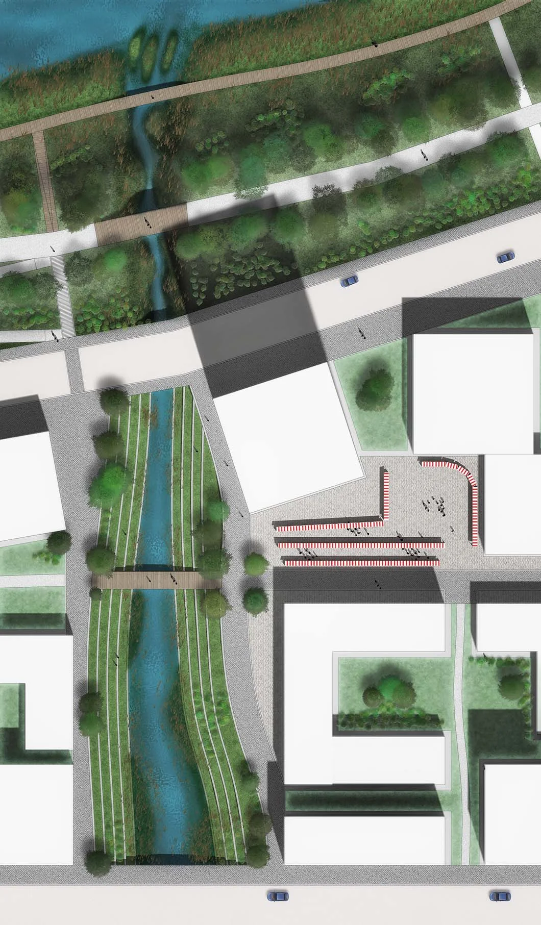 Last section of the inner river &amp; Green Dyke - zoom-in plan