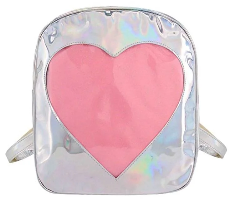 YH-BG-040 Ita Bag - Shiny Heart Silver 1.JPG