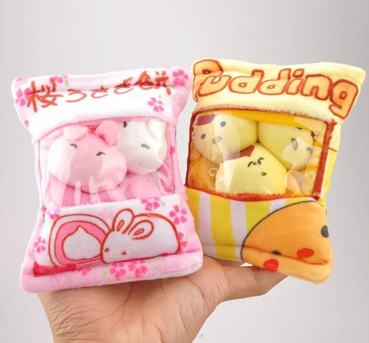 Mini Plush Snack Bag Keychain Duo