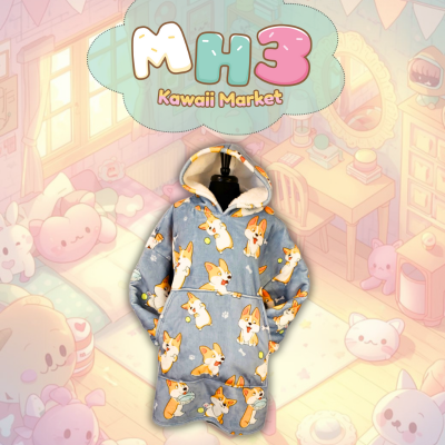 Corgi Cutie Plush Blanket Hoodie