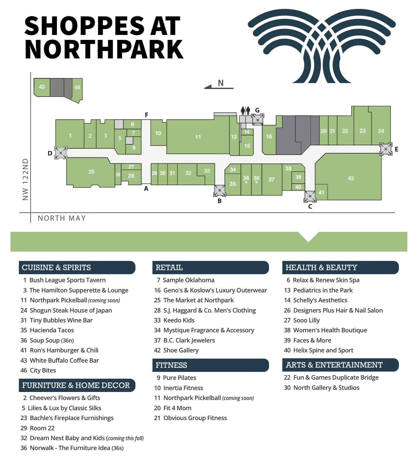 Map of The Shoppes at Northpark in OKC