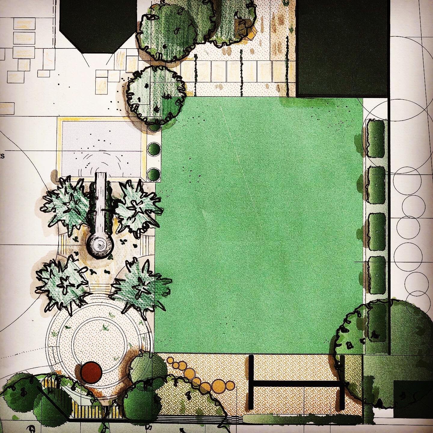.
Initial concept plan. 
#gardenoffice.
#firepit .
#kidsplayarea .
#seating 
#gardendesign 
#bansteadvillage