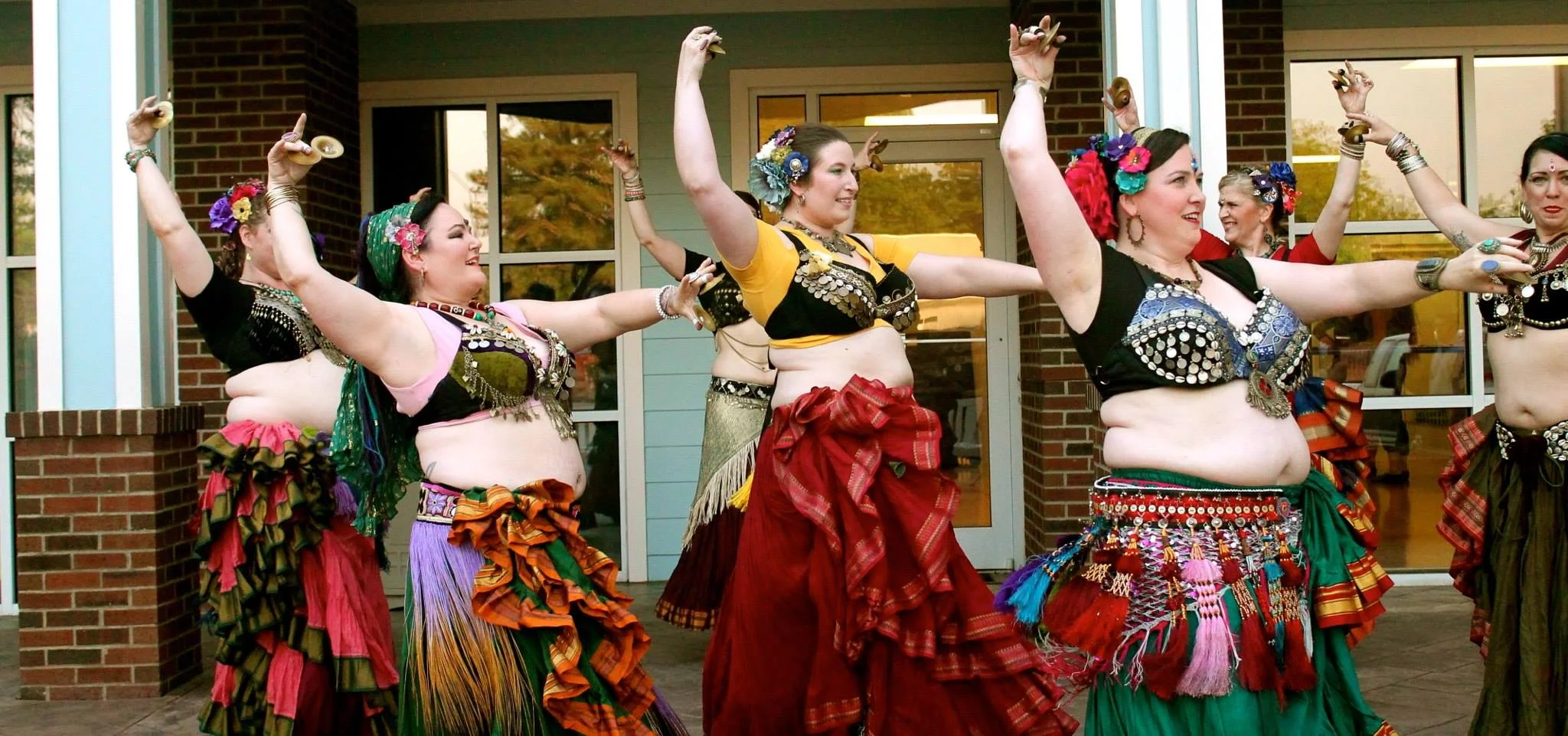Colorful belly dance costumes