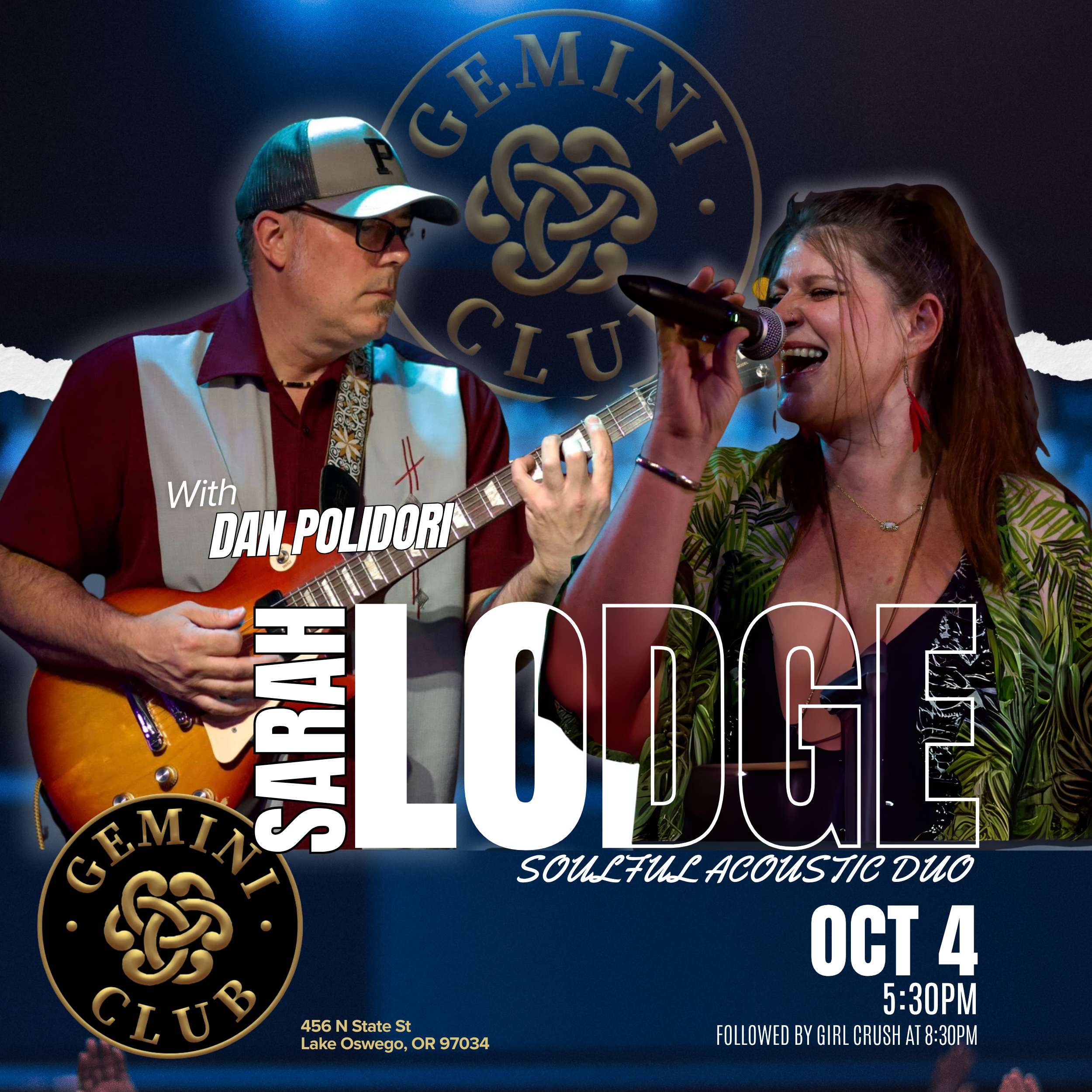 Sarah &amp; Dan - Acoustic Duo, Opening for Girl Crush at The Gemini Club