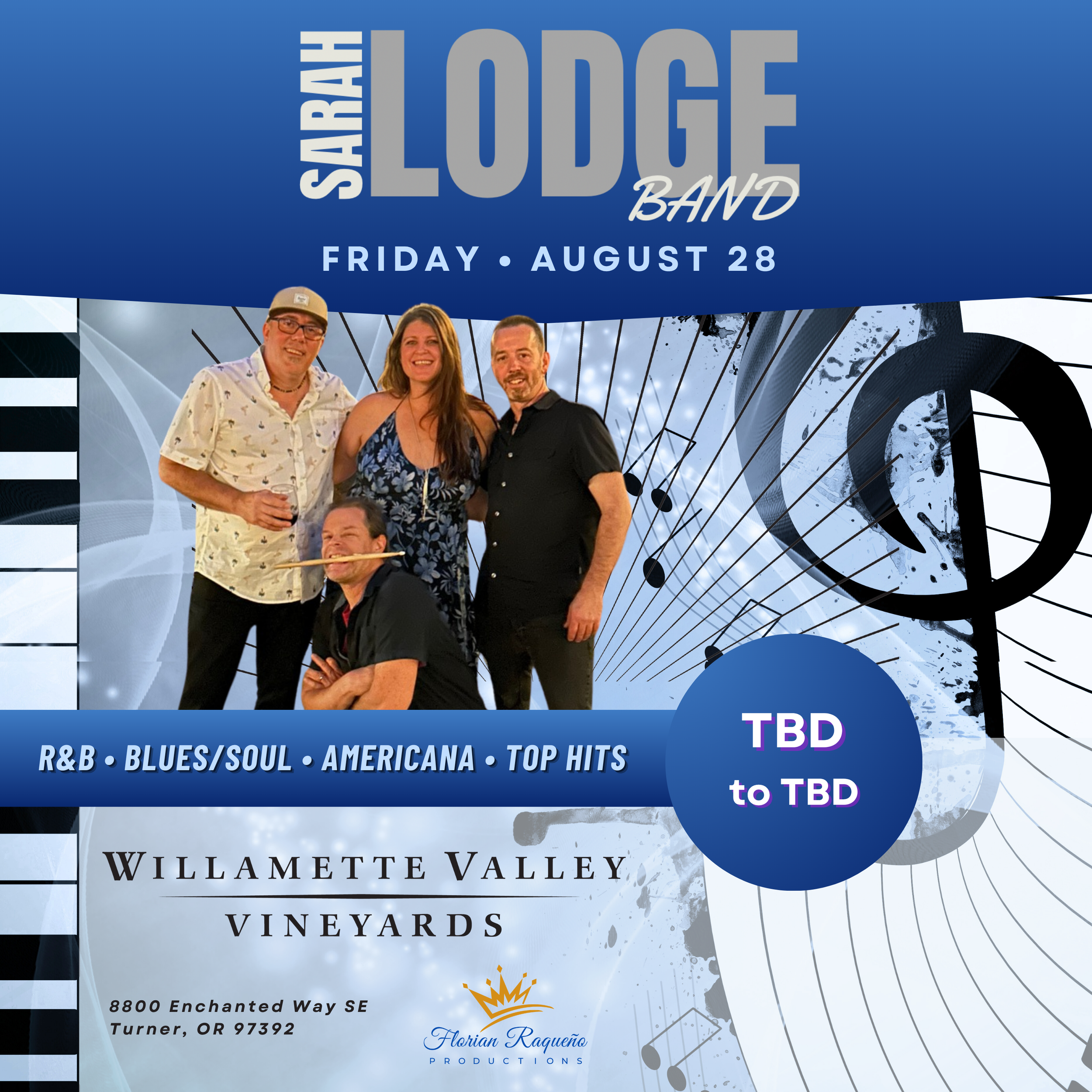 Sarah Lodge Band at Willamette Valley Vineyards (Salem, OR)