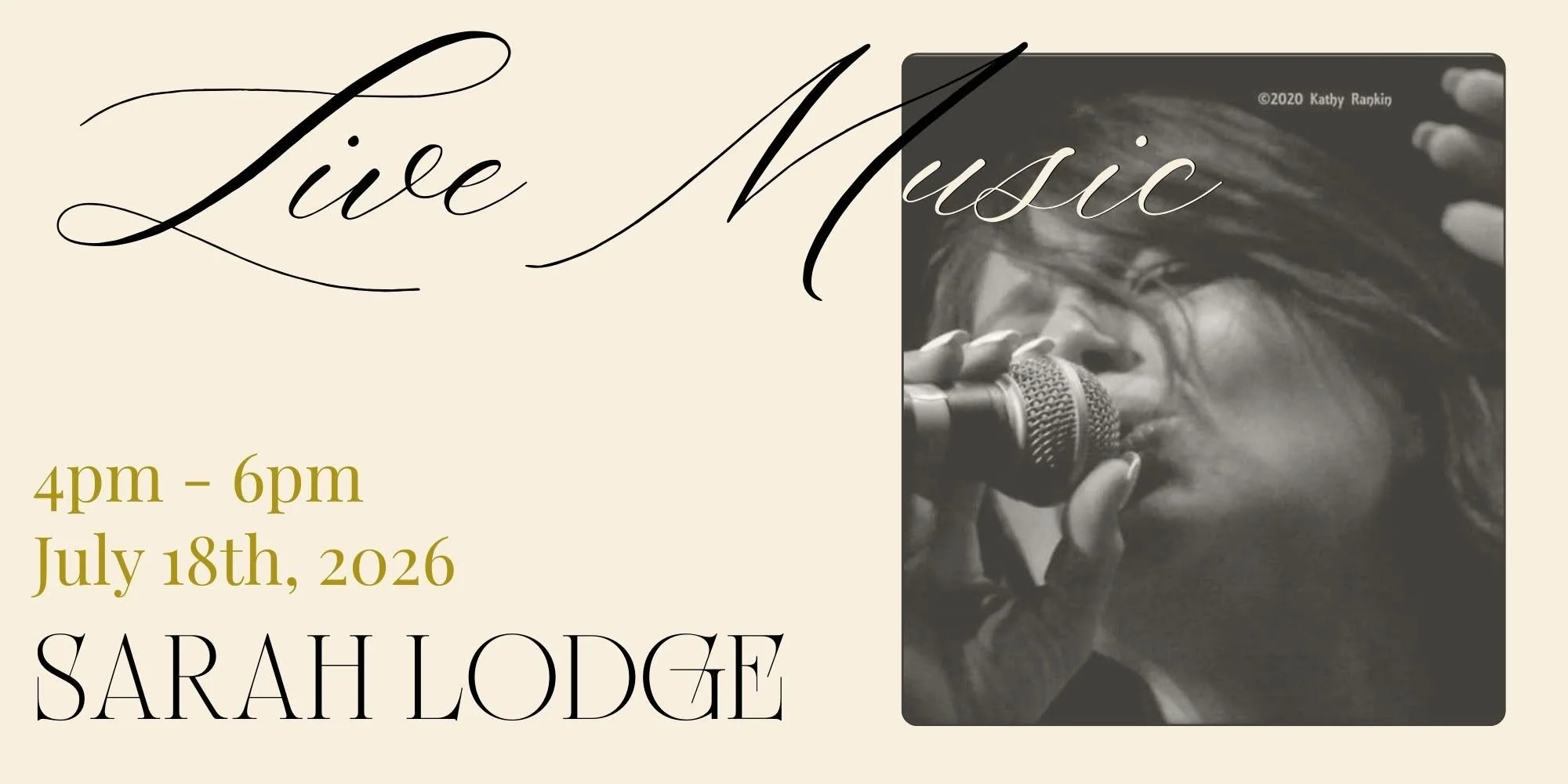 Sarah Lodge with Jason Thomas • LIVE MUSIC at Aurora Vineyards JULY 18, 4-6pm