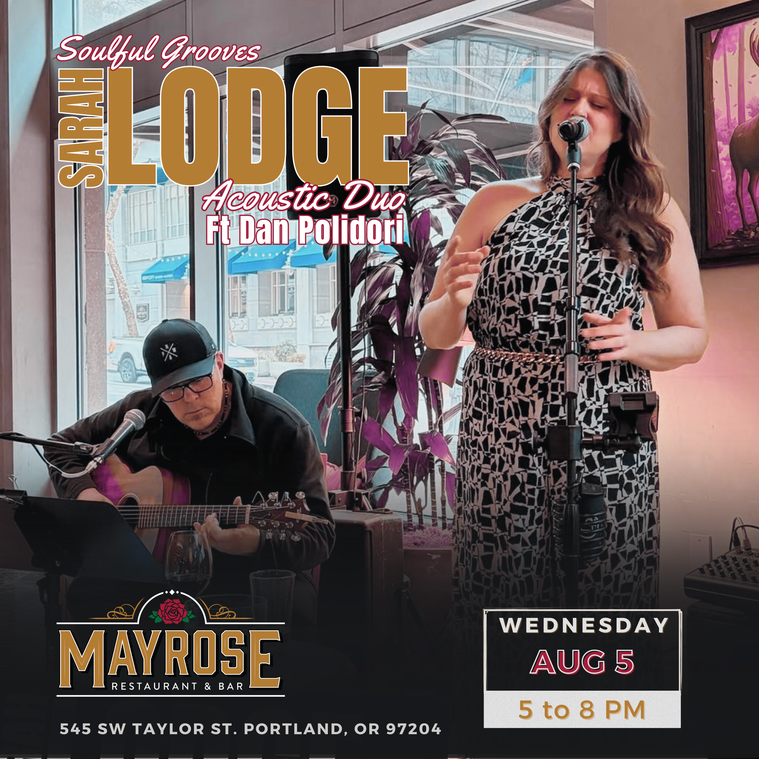 Sarah Lodge Duo ft Dan Polidori at Mayrose Lounge at the Duniway Hotel