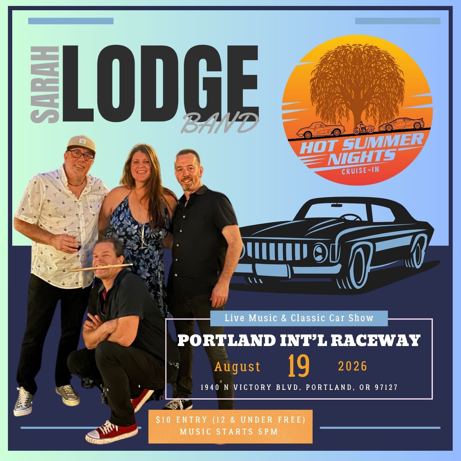 Sarah Lodge Band at Hot Summer Nights Cruise-In Event