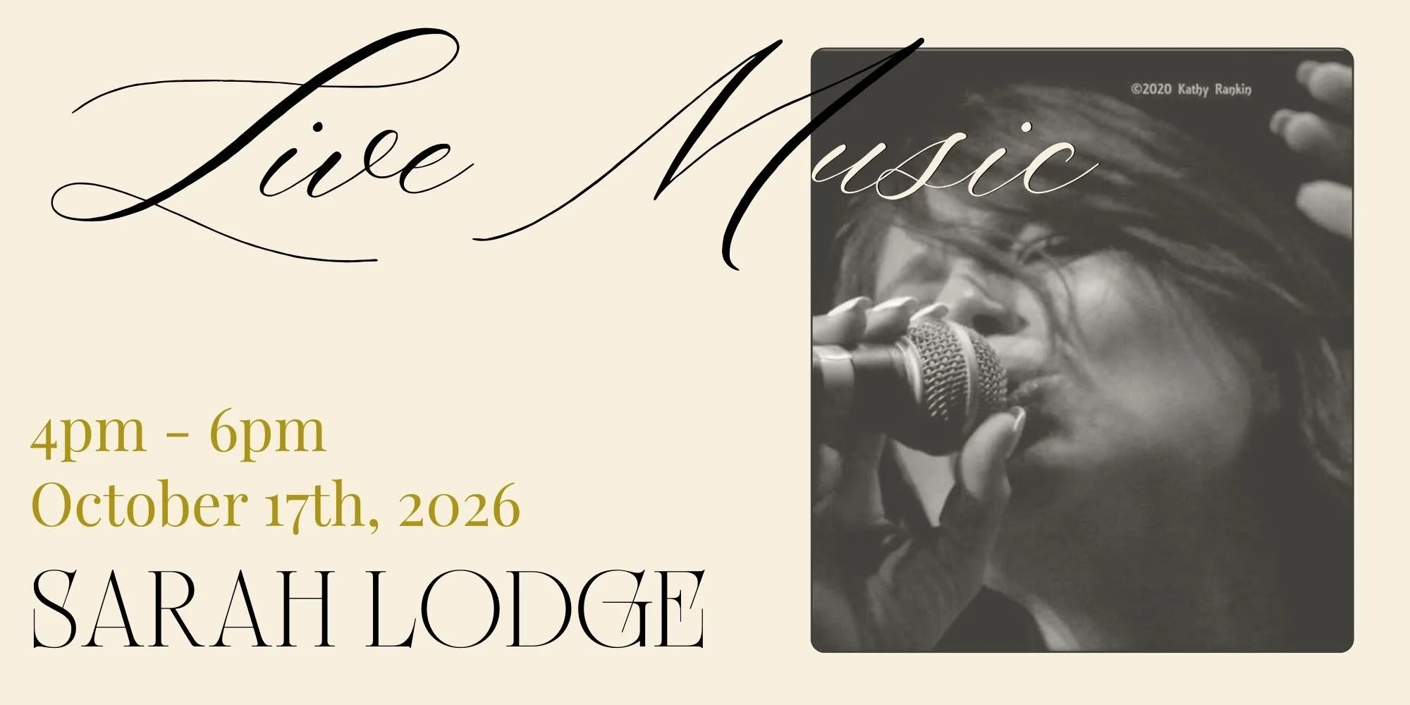 Sarah Lodge with Dan Polidori • LIVE MUSIC at Aurora Vineyards OCT 17, 4-6pm