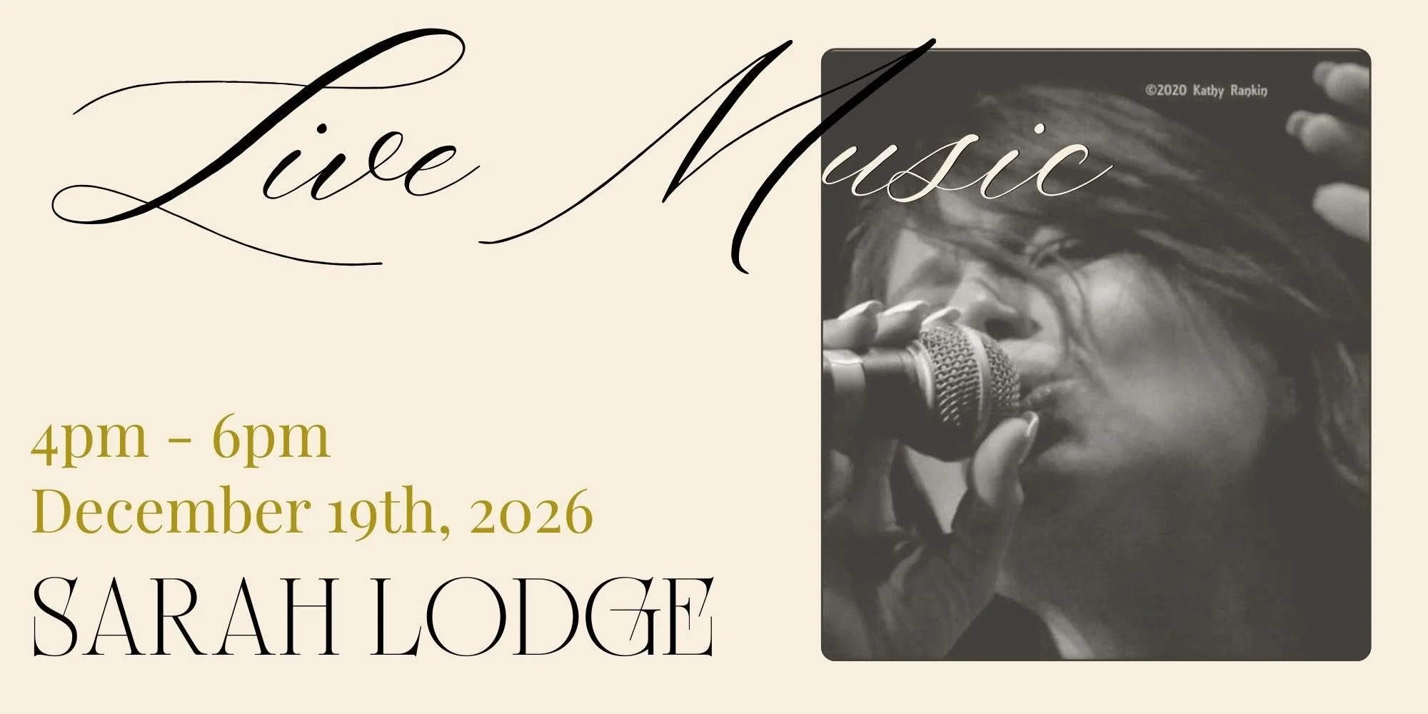 Sarah Lodge with Dan Polidori • LIVE MUSIC at Aurora Vineyards DEC 19, 4-6pm