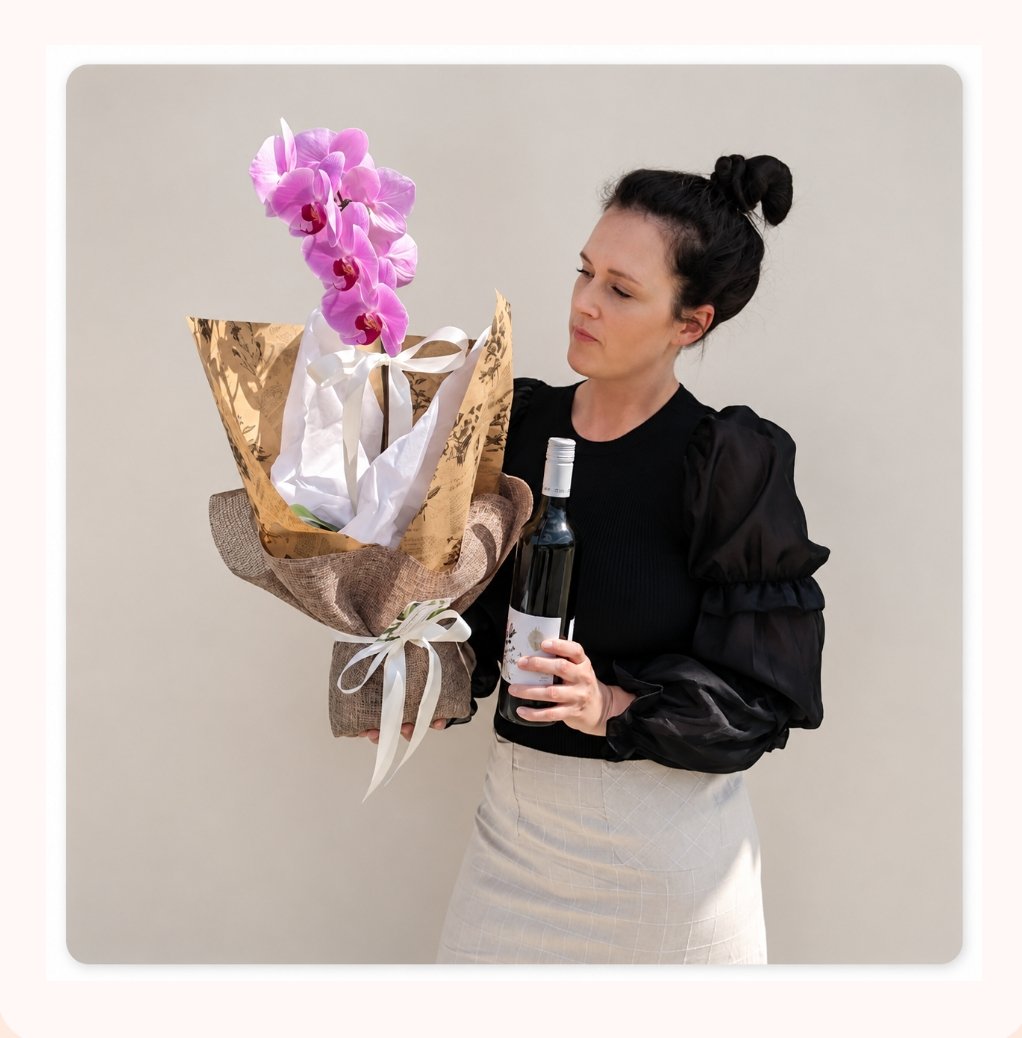 Sip & Bloom ~ The Orchid & Wine Set | Perth Delivery