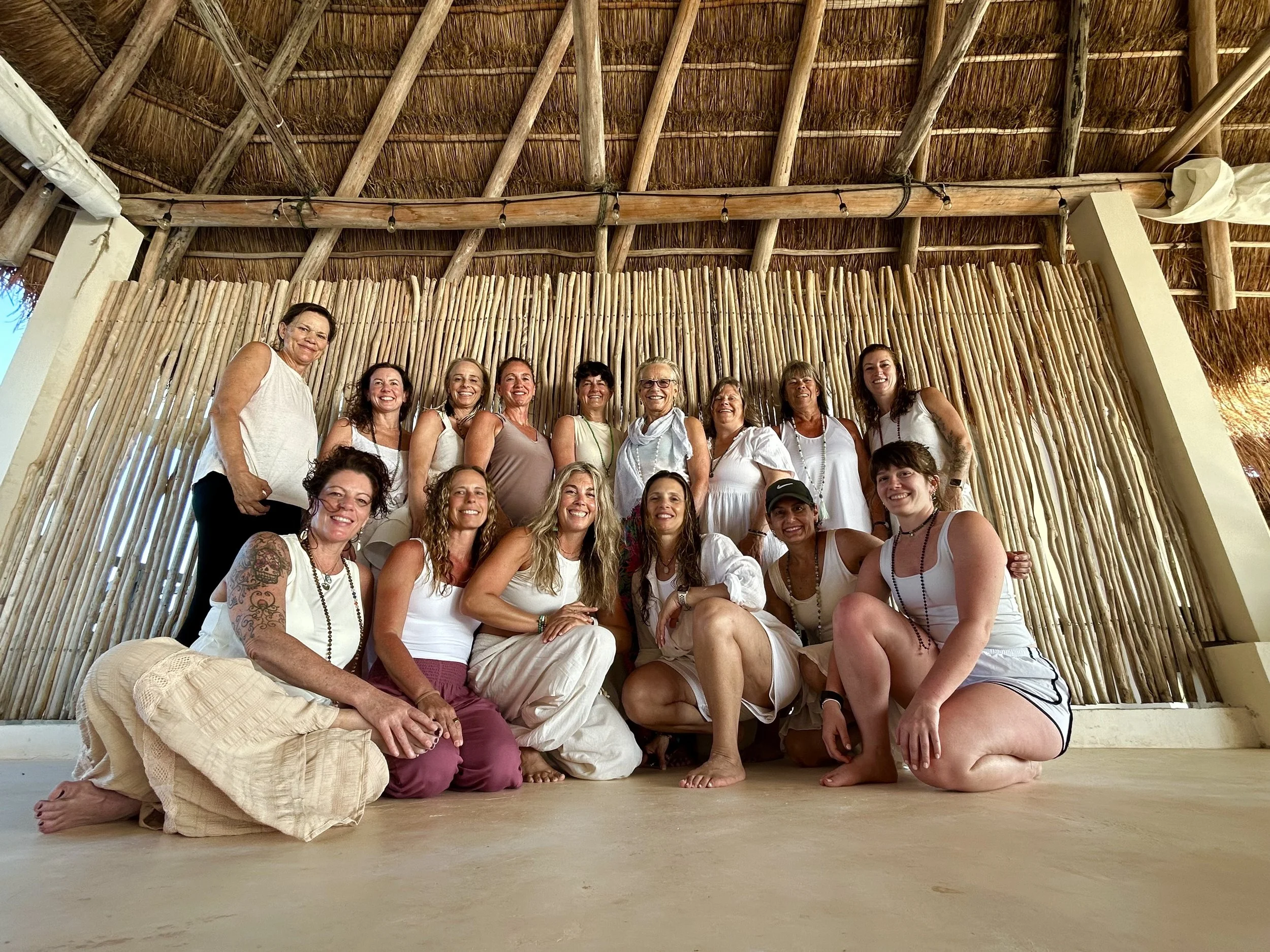 Group photo from the Isla Mujeres, Mexico Spring 2026 Women’s Yoga Retreat.