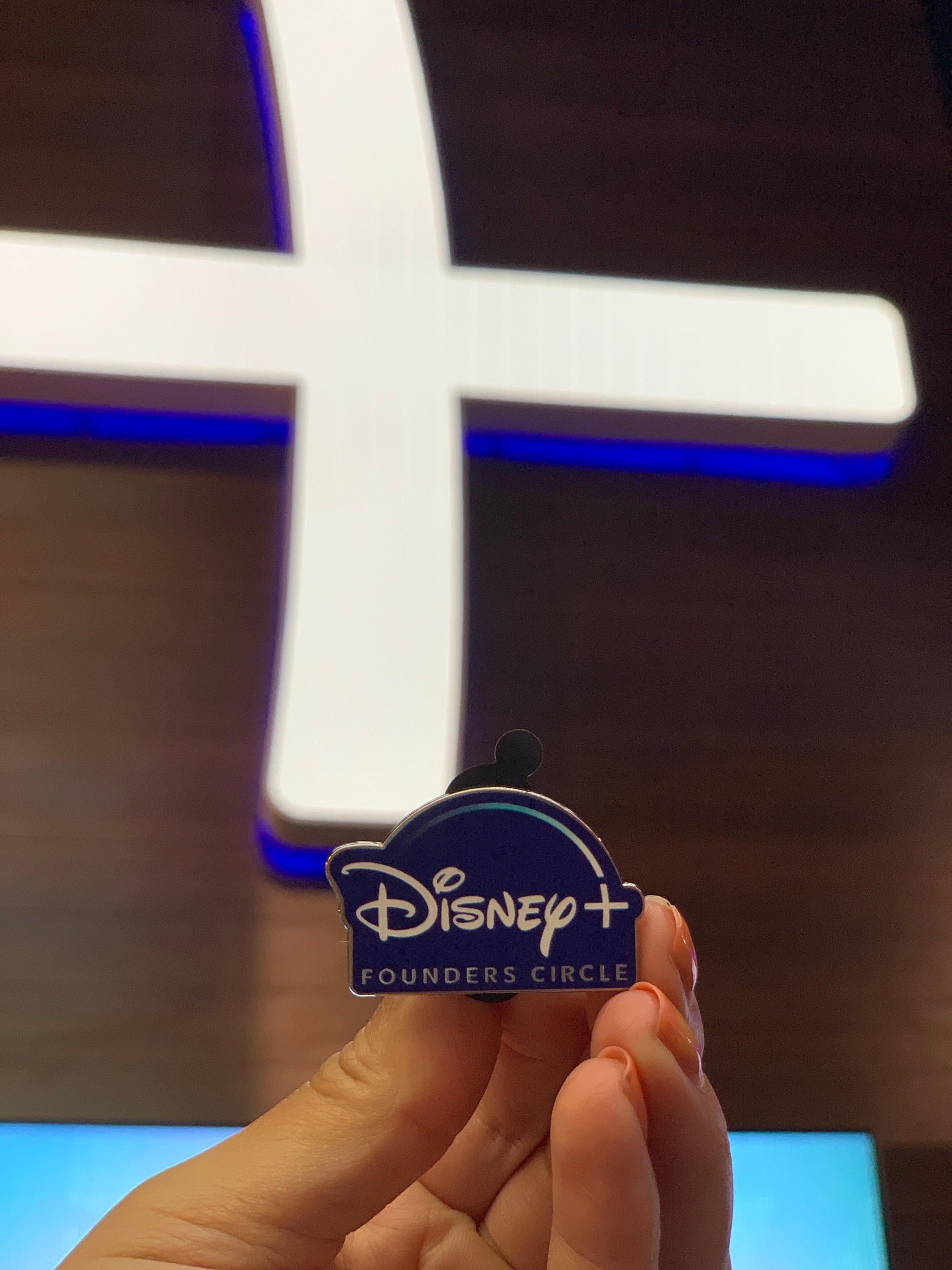 Disney+ Founders Circle Pin for signing up at D23