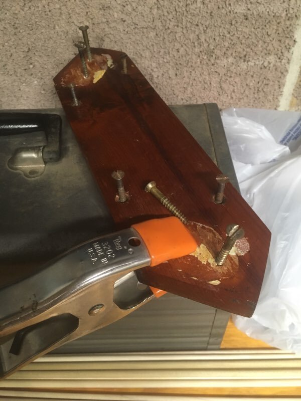 Repairing tearout on a cleat.