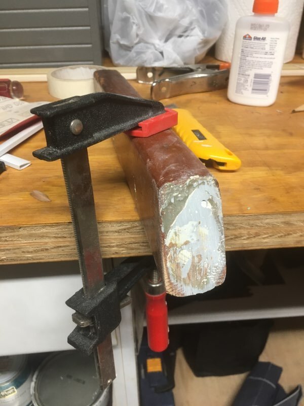 Removing old glue.