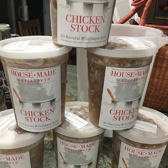 Slow-cooked HouseMade Chicken Stock available in frozen foods @commodities_stowe All natural and collagen-rich, it&rsquo;s the perfect foundation for soup, stews and cooking the most flavorful and high protein grains!  #HouseMade #HouseMadeByElizabet