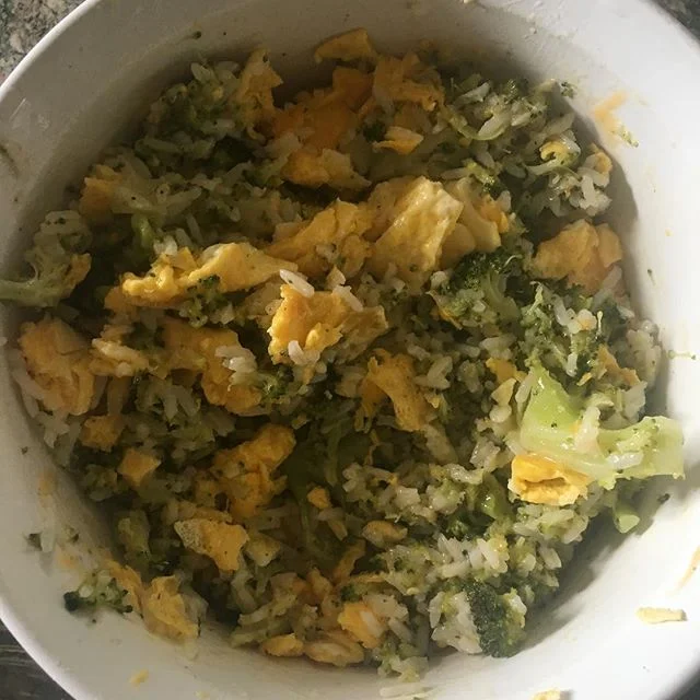 Yesterday one of the kids reminded me of a dish I used to make them with leftovers. Apparently was a comfort food favorite. All it is is leftover cooked brown rice and cooked broccoli,  mixed with butter, cheddar cheese and heated until melty and goo