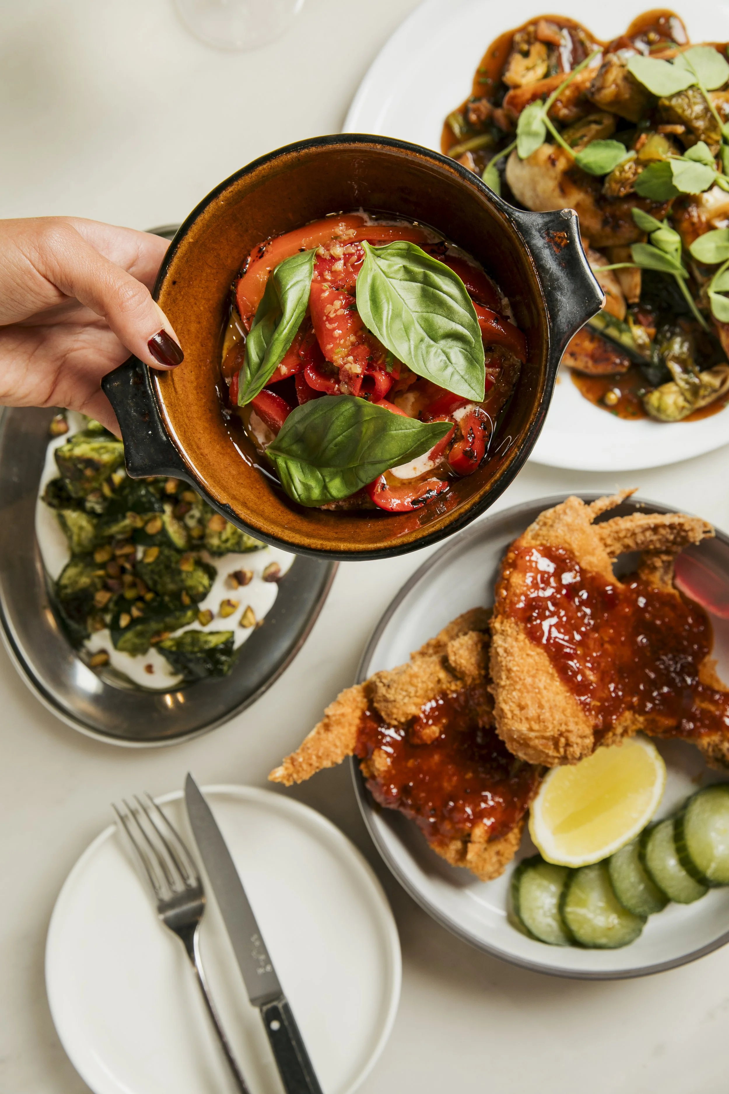  Marinated Peppers w. Stracciatella 