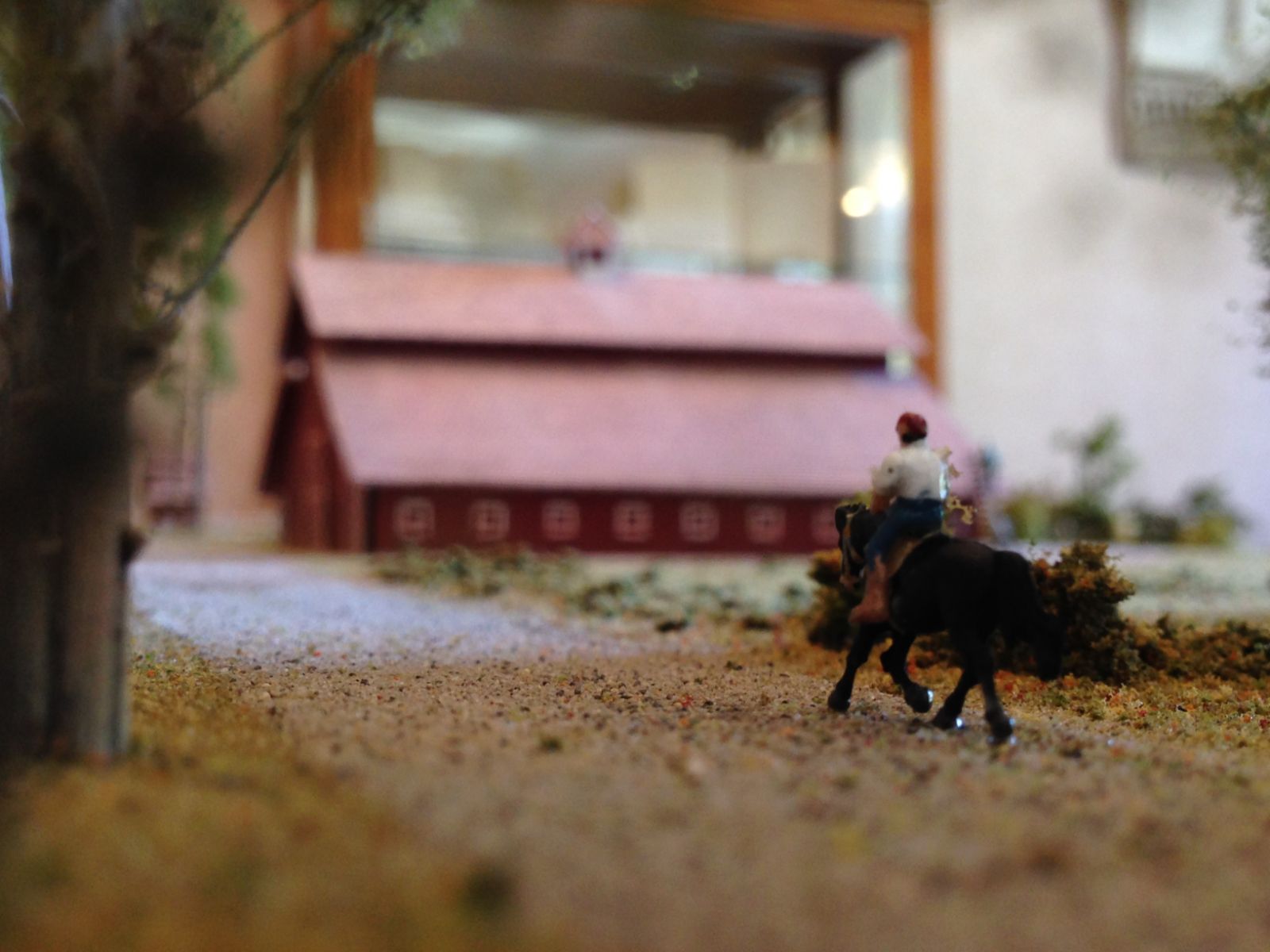A rider approaches the Hay Barn.