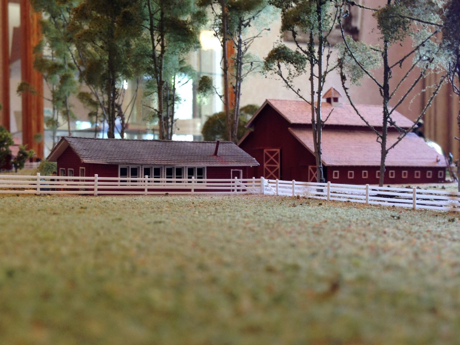 The Workshop and the Hay Barn from across the field.