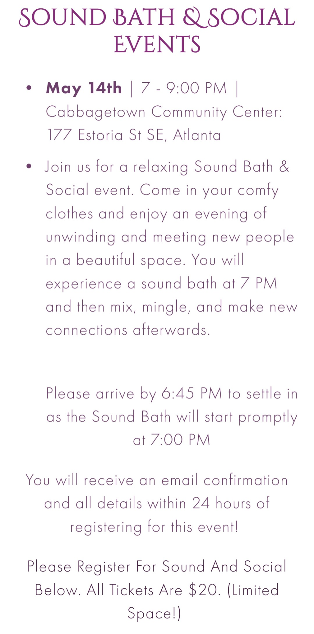 Sound Bath &amp; Social 