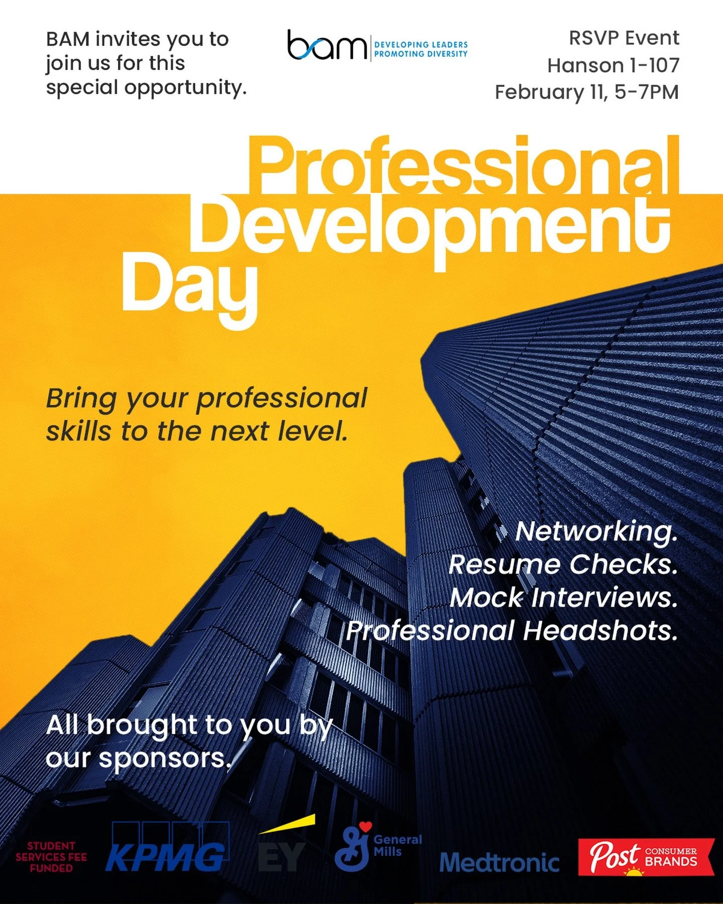 It&rsquo;s never too late to put forward your most professional, best self... and we got you!

Join us on Wednesday, Feb 11th for PDD, or Professional Development Day!

‼️MUST RSVP TO ATTEND: LINK IN BIO‼️

Our corporate sponsors are ready to help yo
