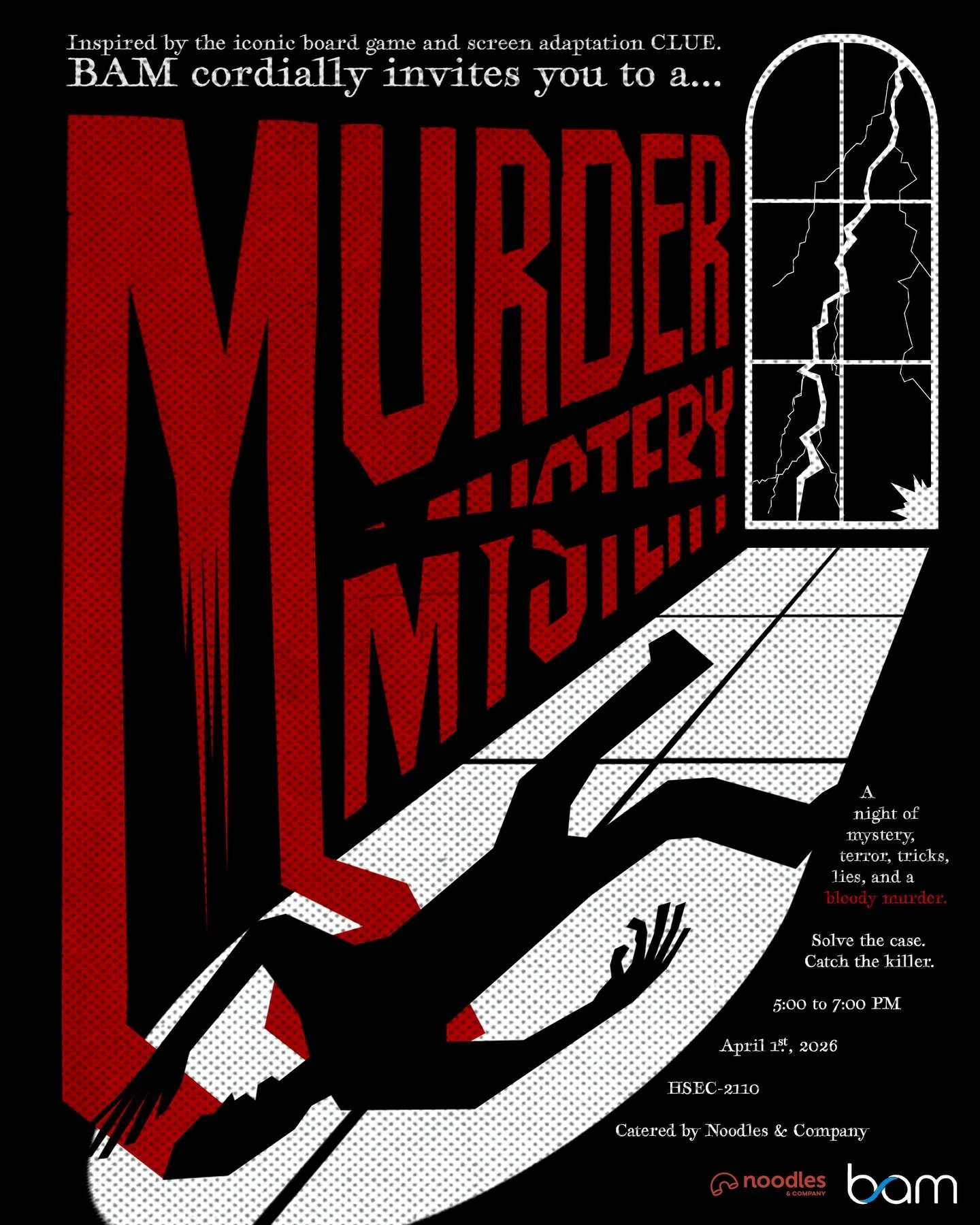 &ldquo;I accuse!&rdquo; Join us for our Clue-inspired murder mystery membership event! 🫆🧐

Come out for tons of fun, while eating some free food!

📅: Wed, Apr 1
🕥: 5-7 PM
📍: HSEC 2-110
🍝: Noodles &amp; Company