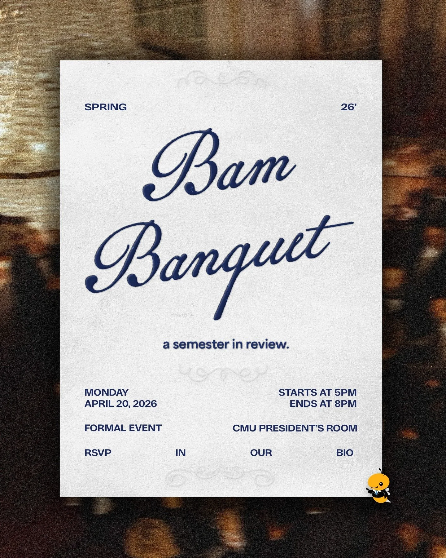 BAM invites you, our BAMily, to our end of the year celebration! Alongside our sponsors, we will be reviewing the year and all the BAM memories we made alone the way.

Our BAM Banquet is RSVP only. RSVP NOW with the link in our bio! The event is also