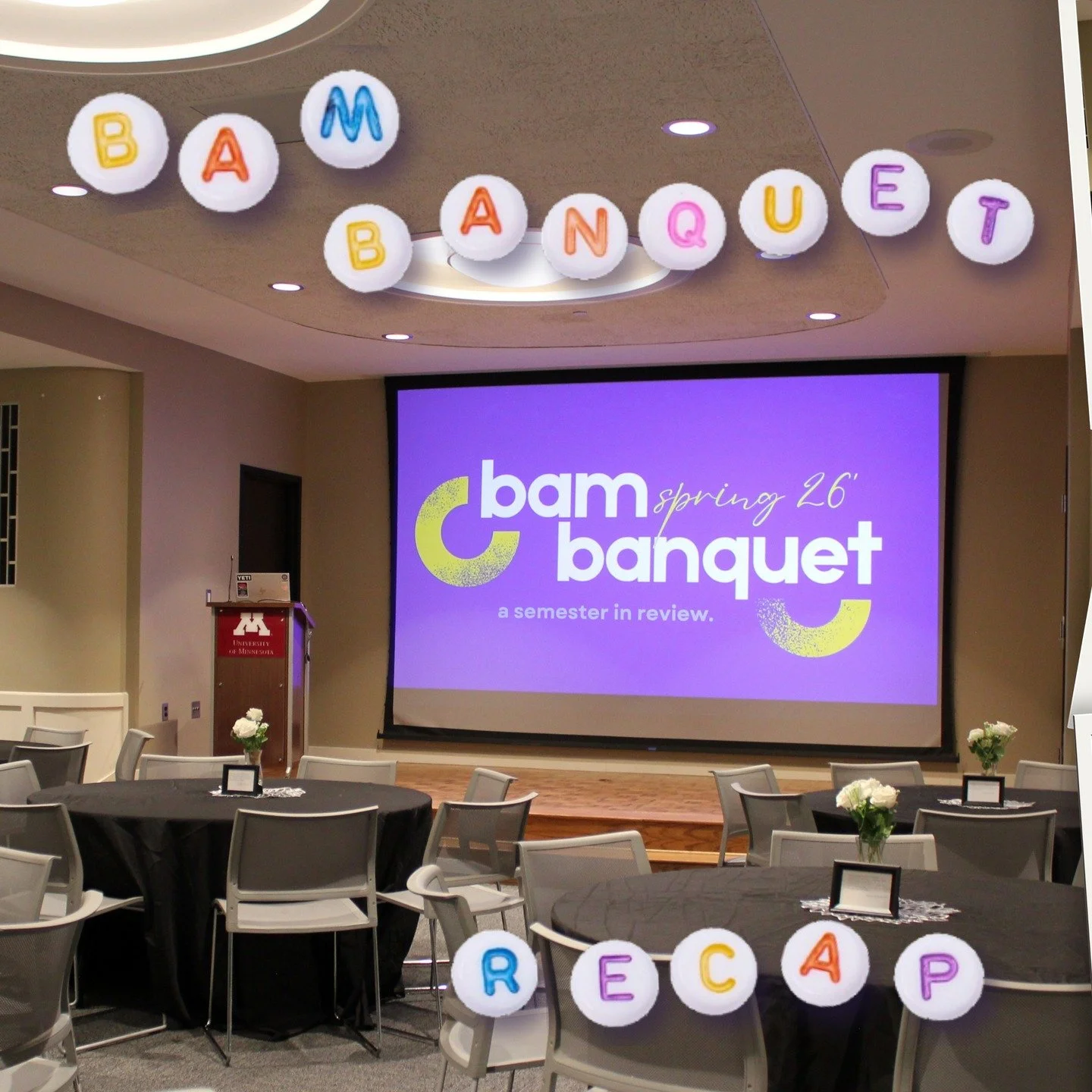 All smiles! 💙🐝😁

Thank you to all sponsors and BAMily for your support throughout the semester and for attending our spring banquet! 

Stay tuned for what BAM has to offer next semester. Have a great summer, BAMily!