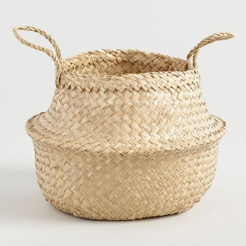 Natural Seagrass Floppy Tote Basket - World Market